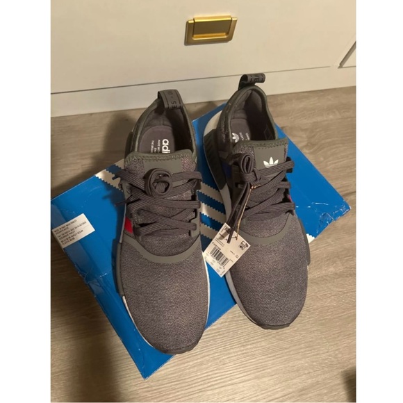 Mens Adidas NMD Grey Scarlet Blue Size 10! - Picture 3 of 11